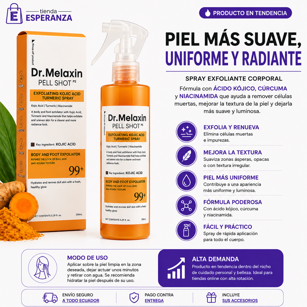 Dr. Melaxin Peel Shot — Spray Exfoliante Corporal